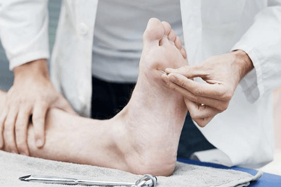 Diabetic foot care examination